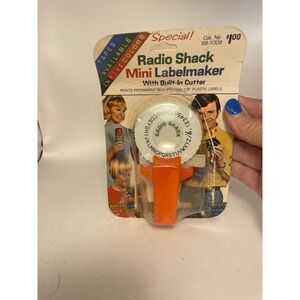 Dymo Radio Shack MINI LABEL MAKER  #68-1020 USA Vintage Orange NIB NOS